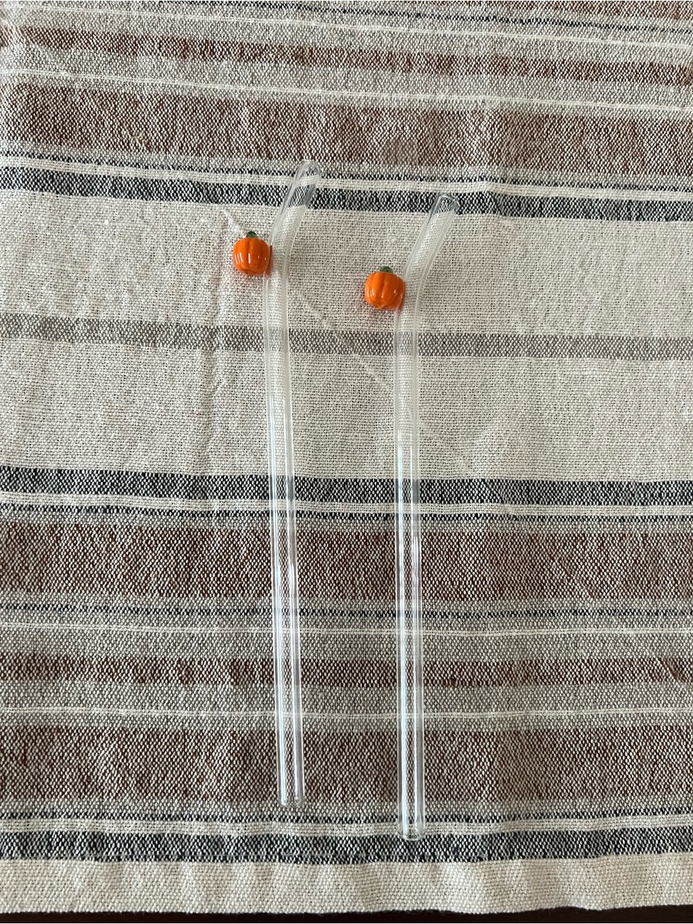 Pumpkin Icon Glass Straws